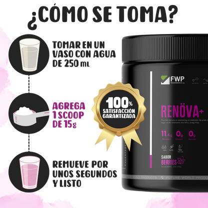 RENÖVA+ Colágeno para piel, cabello, uñas y articulaciones